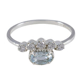 Hua Abstract Blue Halo Ring with Sparkling Stones Blue Topaz Blue