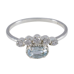 Hua Abstract Blue Halo Ring with Sparkling Stones Blue Topaz Blue
