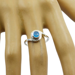 Ji-eun Abstract Blue Solitaire Ring