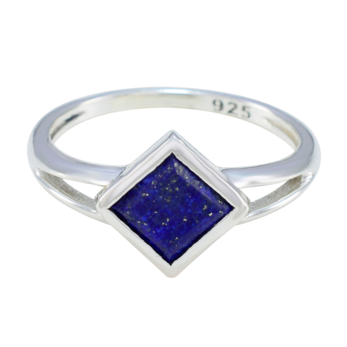 Eun-ji Abstract Blue Solitaire Ring Lapis Lazuli Blue
