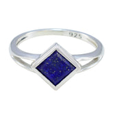 Eun-ji Abstract Blue Solitaire Ring Lapis Lazuli Blue