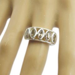 Elena abstract brown gemstone ring with multiple marquise-cut stones in silver setting