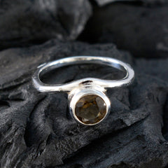 Araya Abstract Brown Solitaire Ring