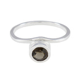 Araya Abstract Brown Solitaire Ring Smoky Quartz Brown