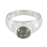 Camila Abstract Gray Solitaire Ring with Stone Accent Labradorite Gray