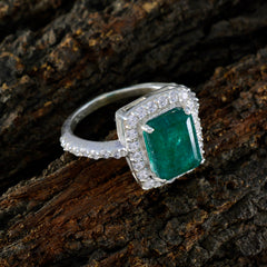 Ines Abstract Green Gemstone Ring with Sparkling Accents