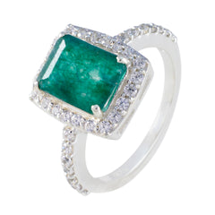 Ines Abstract Green Gemstone Ring with Sparkling Accents