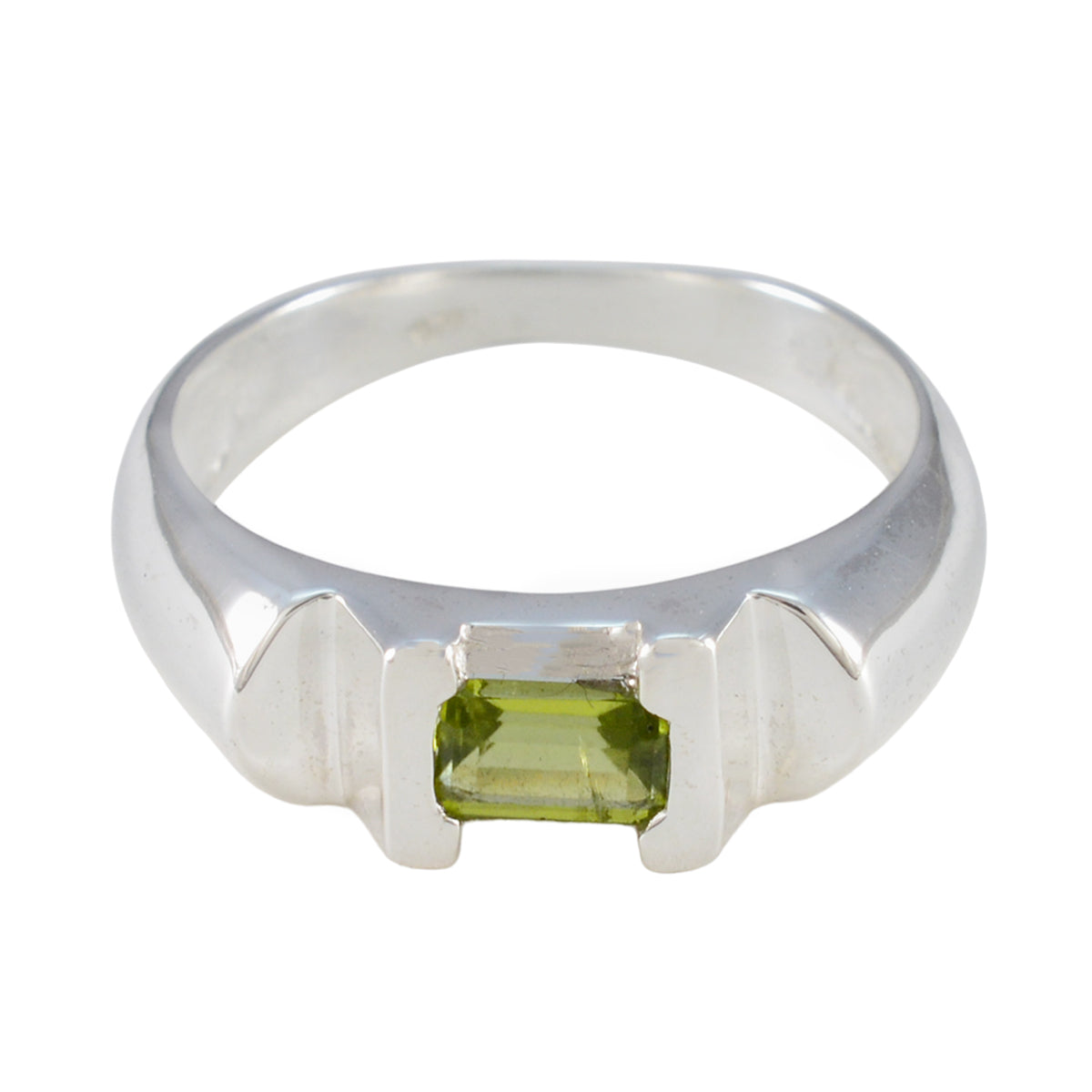 Teresa Abstract Green Solitaire Ring Peridot Green