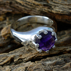 Camila Abstract Purple Gemstone Ring with Silver Band