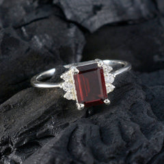Nova Abstract Red Gemstone Ring with Sparkling Accents