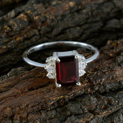 Nova Abstract Red Gemstone Ring with Sparkling Accents