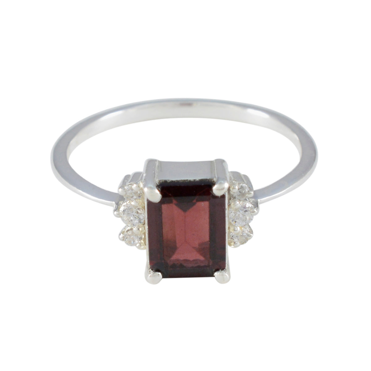 Nova Abstract Red Gemstone Ring with Sparkling Accents Garnet Red
