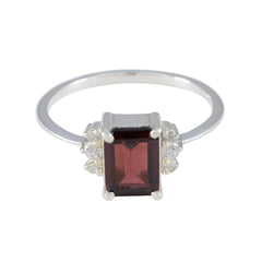Nova Abstract Red Gemstone Ring with Sparkling Accents Garnet Red