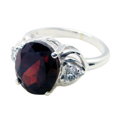 Nisa Abstract Red Halo Ring with Gemstone Accent