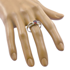 Min-seo Abstract Red Solitaire Ring