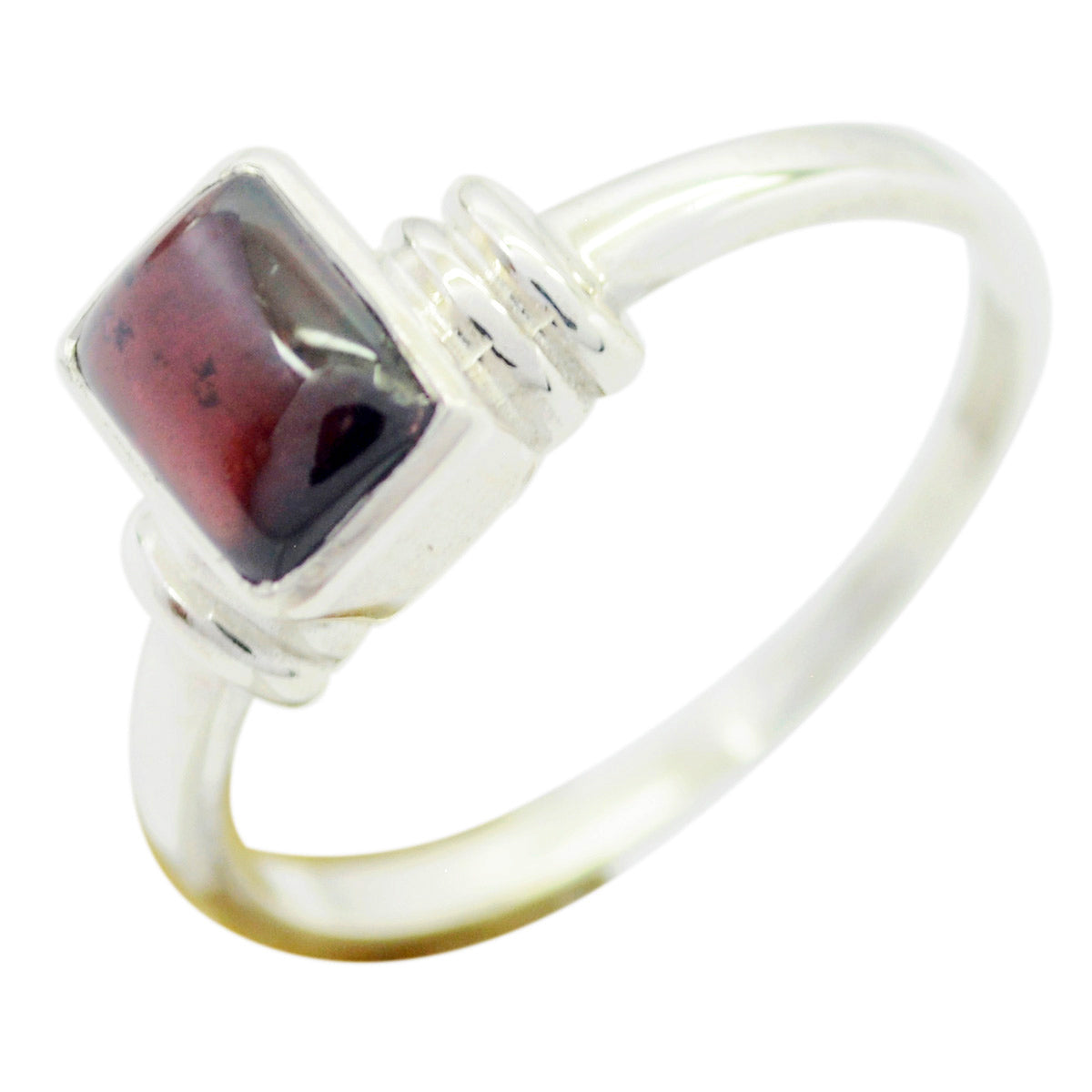 Isabella Abstract Red Solitaire Ring Garnet Red