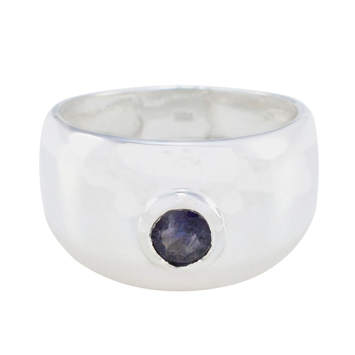 Sofía Abstract Solitaire Ring with Gemstone Accent Iolite Blue