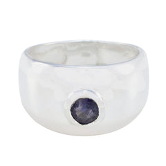 Sofía Abstract Solitaire Ring with Gemstone Accent Iolite Blue