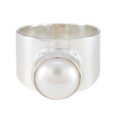Laura Abstract White Solitaire Ring Pearl White
