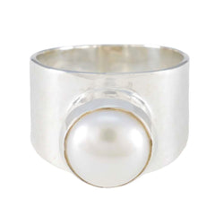 Laura Abstract White Solitaire Ring Pearl White