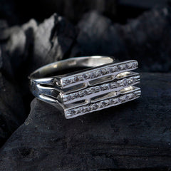 Emma Abstract White Halo Ring with Sparkling Stones