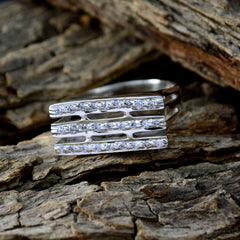 Emma Abstract White Halo Ring with Sparkling Stones