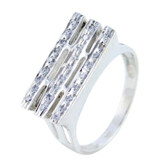 Emma Abstract White Halo Ring with Sparkling Stones