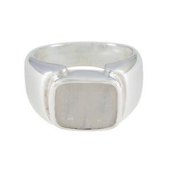 Penelope Abstract White Solitaire Ring Rainbow Moonstone White