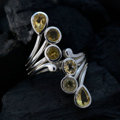 Agustina Abstract Yellow Gemstone Ring in Silver