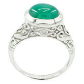 Agnes Art Deco Ring with Green Gemstone Detail Green Onyx Green