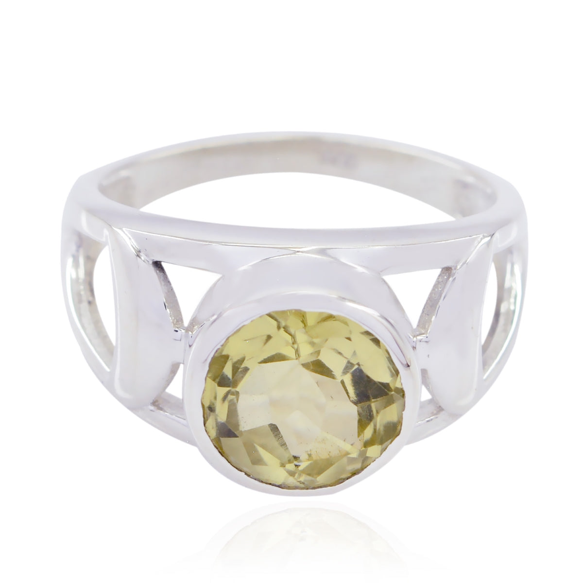 Aisha Filigree Yellow Solitaire Ring Lemon Quartz Yellow