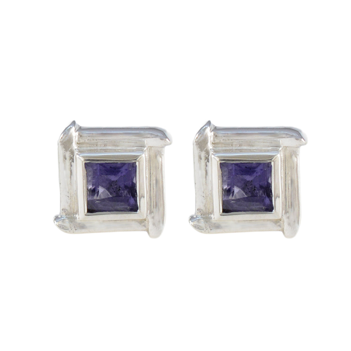 Amanda Blue Gemstone Earrings for Everyday Elegance Iolite Blue Stud
