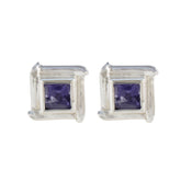 Amanda Blue Gemstone Earrings for Everyday Elegance Iolite Blue Stud