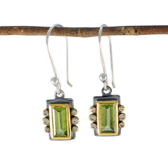 Amanda Green Dangle Earrings with Gemstone Detailing Peridot Green Dangle