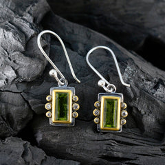 Amanda Green Dangle Earrings with Gemstone Detailing