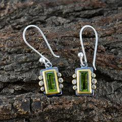 Amanda Green Dangle Earrings with Gemstone Detailing