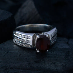 Ana Engagement Ring India Silver Garnet Gemstone Ring