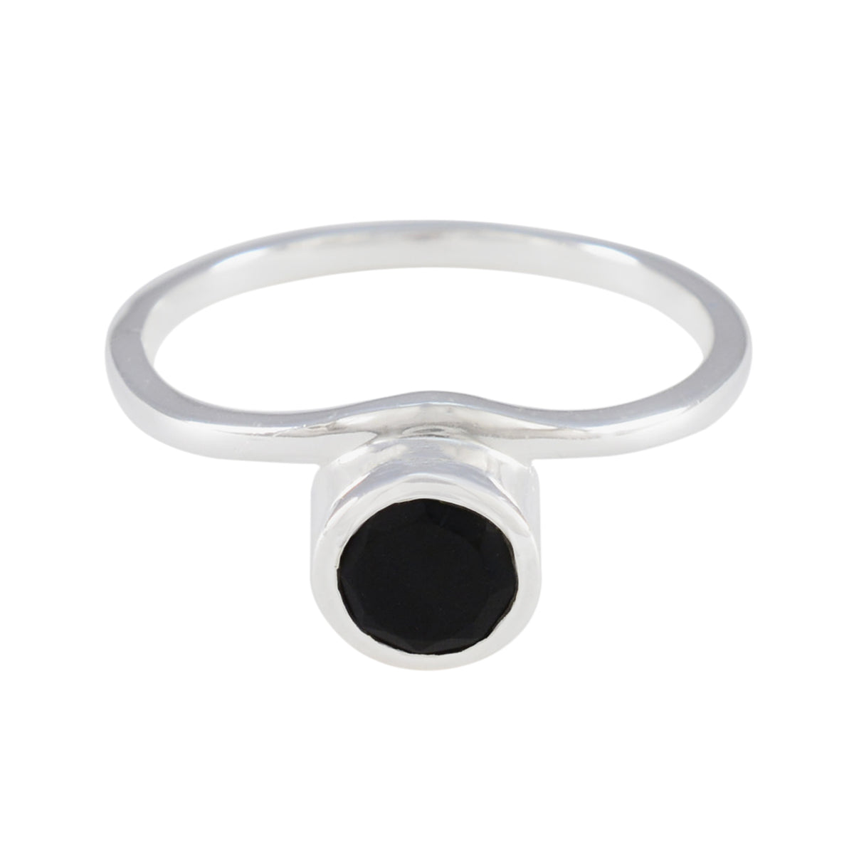Ananya Feminine Black Solitaire Ring Black Onyx Black
