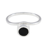 Ananya Feminine Black Solitaire Ring Black Onyx Black