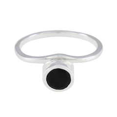 Ananya Feminine Black Solitaire Ring Black Onyx Black