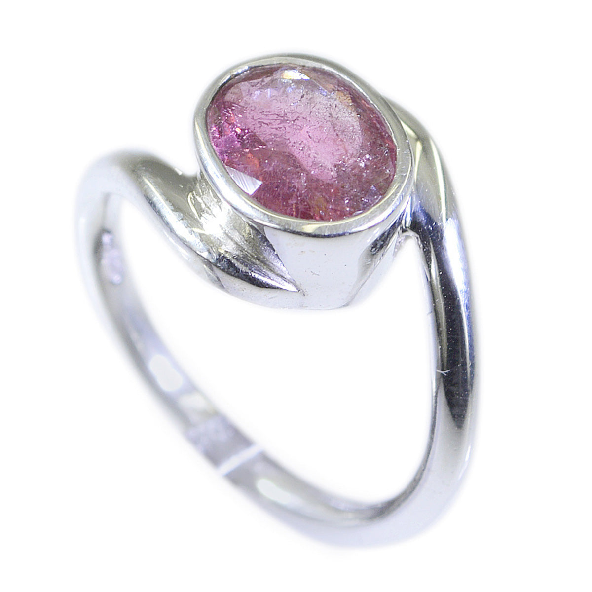 Ananya Solitaire Ring with Elegant Pink Gemstone Tourmaline Multicolor