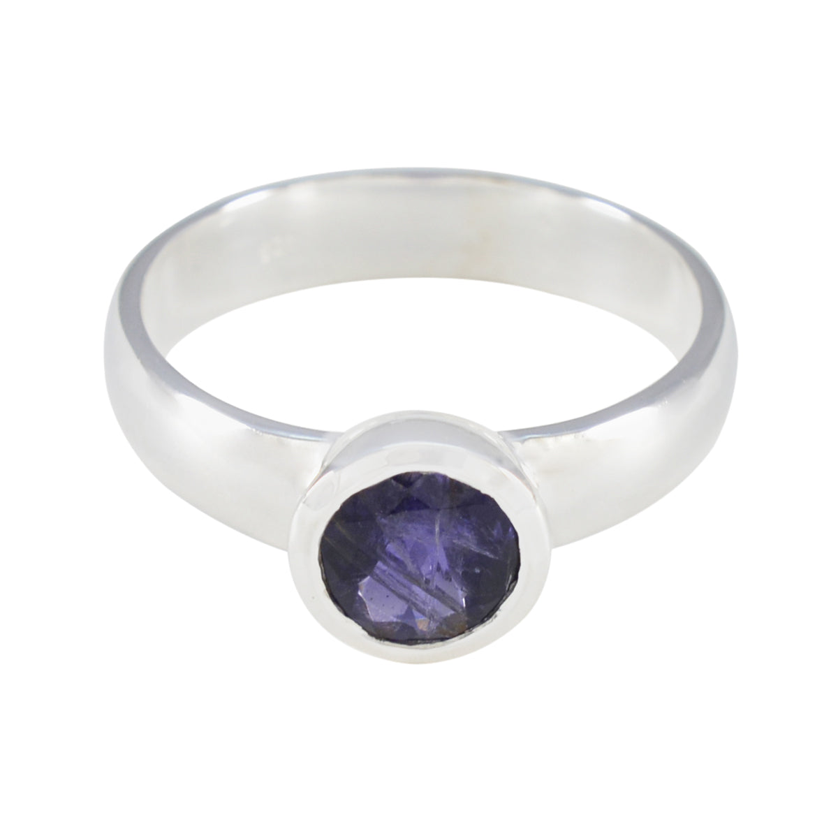 Andrea Feminine Blue Solitaire Ring Iolite Blue