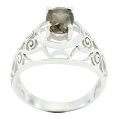 Andrea Filigree Brown Solitaire Ring smoky quartz Brown