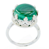 Angel Art Deco Green Solitaire Ring Malachite Green