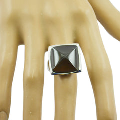 Lucia Antique Brown Solitaire Ring with Square Gemstone