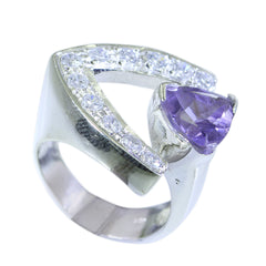 Ananya Antique Purple Halo Ring with Gemstone Amethyst Purple
