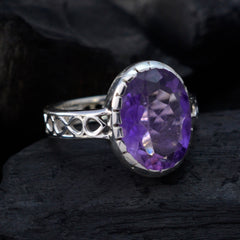 Antonia Filigree Purple Solitaire Ring