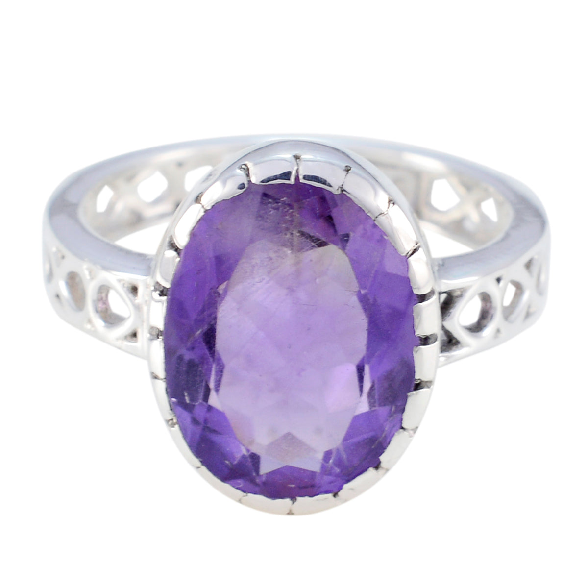 Antonia Filigree Purple Solitaire Ring Amethyst Purple