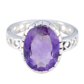 Antonia Filigree Purple Solitaire Ring Amethyst Purple