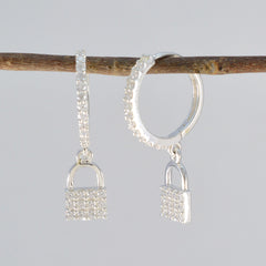 Antonia White Stud Earrings with Sparkling Design